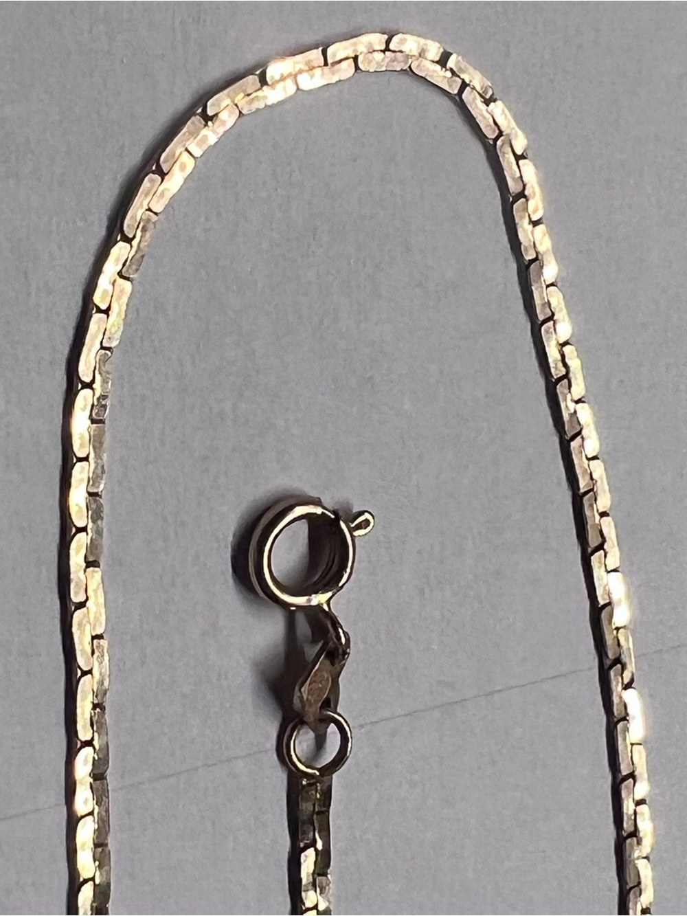 21” 14K 5.0g yellow gold ITALY chain necklace mid-1980s 80s vintage flat brick